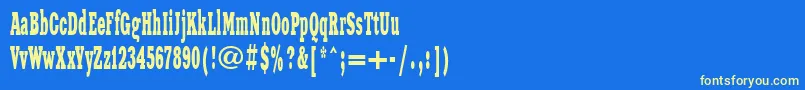 Xeniawesternctt-fontti – keltaiset fontit sinisellä taustalla