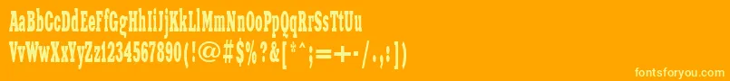 フォントXeniawesternctt – オレンジの背景に黄色の文字