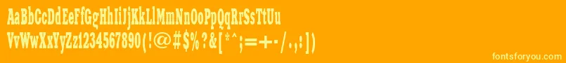 Xeniawesternctt Font – Yellow Fonts on Orange Background