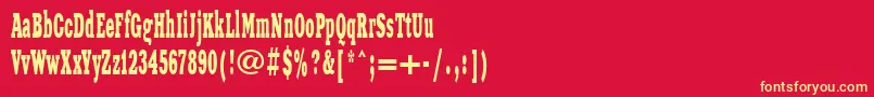 Xeniawesternctt-fontti – keltaiset fontit punaisella taustalla