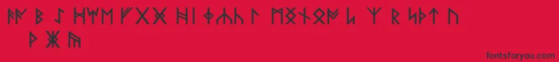 フォントNorskode – 赤い背景に黒い文字