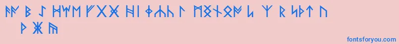 フォントNorskode – ピンクの背景に青い文字