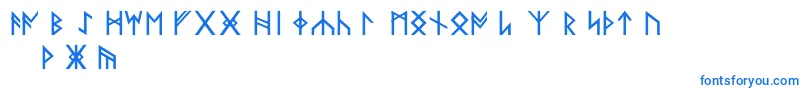 フォントNorskode – 白い背景に青い文字