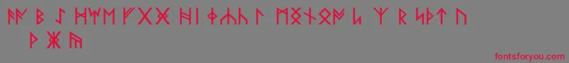 フォントNorskode – 赤い文字の灰色の背景