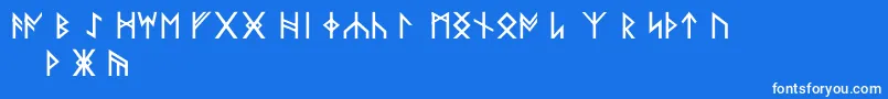 フォントNorskode – 青い背景に白い文字