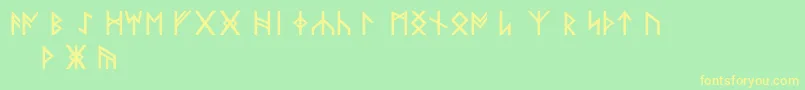 Norskode Font – Yellow Fonts on Green Background