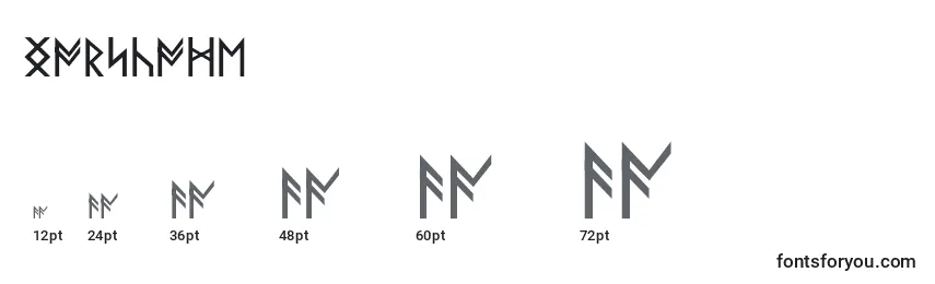 Размеры шрифта Norskode
