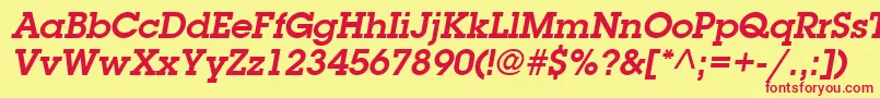 TorrentGraphicSsiSemiBoldItalic Font – Red Fonts on Yellow Background