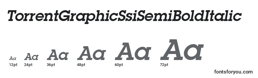 TorrentGraphicSsiSemiBoldItalic Font Sizes