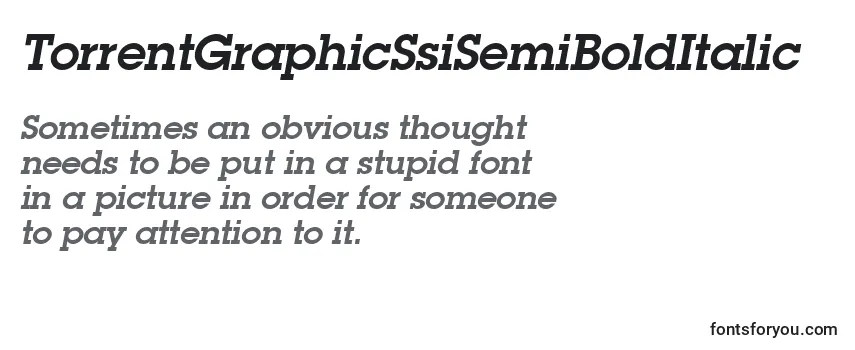 Review of the TorrentGraphicSsiSemiBoldItalic Font