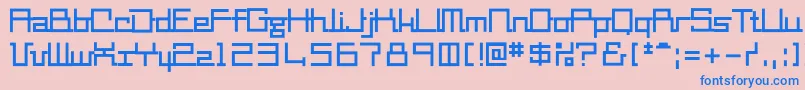 フォントMm2 – ピンクの背景に青い文字