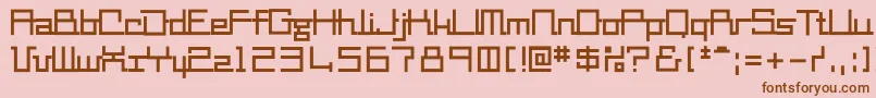 Mm2-Schriftart – Braune Schriften auf rosa Hintergrund