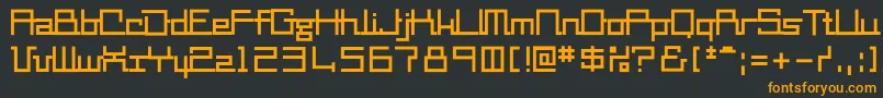 フォントMm2 – 黒い背景にオレンジの文字
