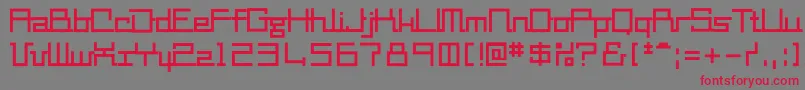 フォントMm2 – 赤い文字の灰色の背景