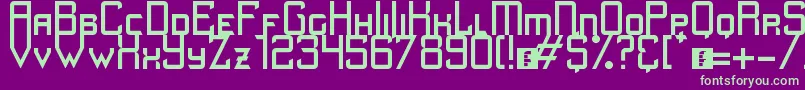 QuickAndJunky Font – Green Fonts on Purple Background