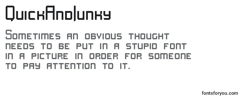 QuickAndJunky -fontin tarkastelu