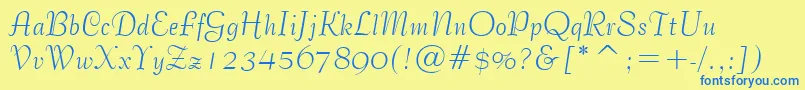 BernhardTangoBt Font – Blue Fonts on Yellow Background