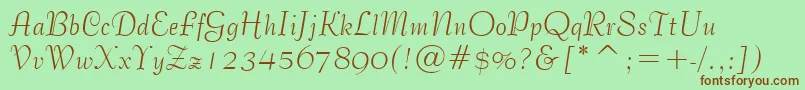 BernhardTangoBt Font – Brown Fonts on Green Background