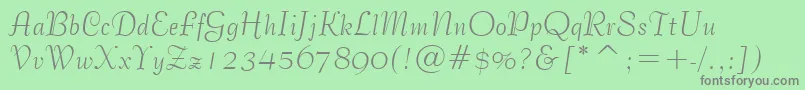 BernhardTangoBt-Schriftart – Graue Schriften auf grünem Hintergrund