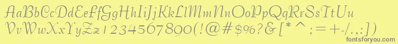 BernhardTangoBt Font – Gray Fonts on Yellow Background