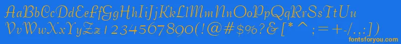 BernhardTangoBt Font – Orange Fonts on Blue Background