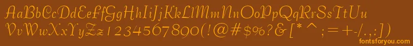 BernhardTangoBt Font – Orange Fonts on Brown Background