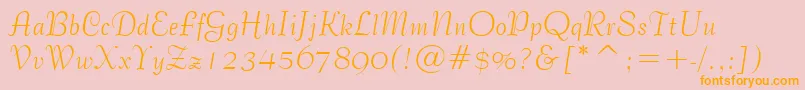 BernhardTangoBt Font – Orange Fonts on Pink Background