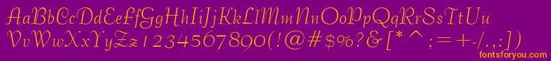 BernhardTangoBt Font – Orange Fonts on Purple Background