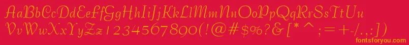 BernhardTangoBt Font – Orange Fonts on Red Background