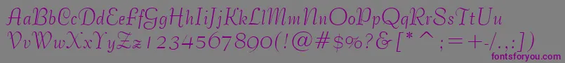 BernhardTangoBt Font – Purple Fonts on Gray Background