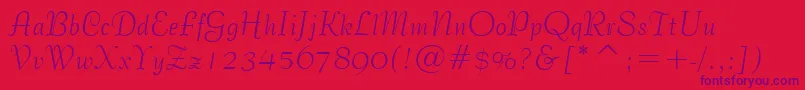 BernhardTangoBt-Schriftart – Violette Schriften auf rotem Hintergrund