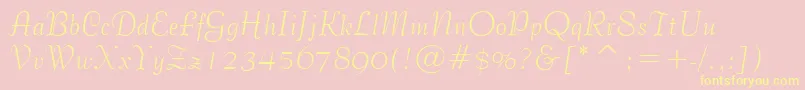 BernhardTangoBt-Schriftart – Gelbe Schriften auf rosa Hintergrund