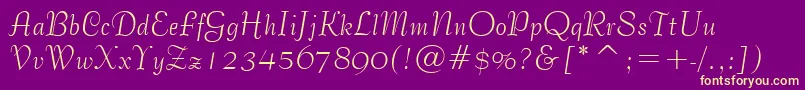 BernhardTangoBt Font – Yellow Fonts on Purple Background