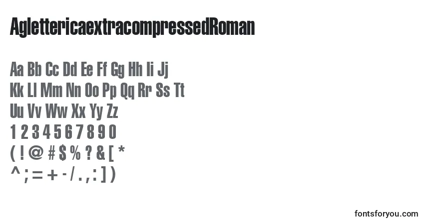 Schriftart AglettericaextracompressedRoman – Alphabet, Zahlen, spezielle Symbole