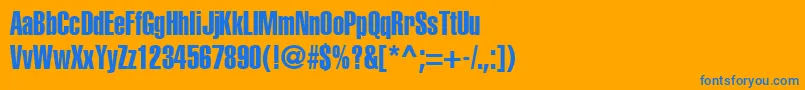 AglettericaextracompressedRoman Font – Blue Fonts on Orange Background