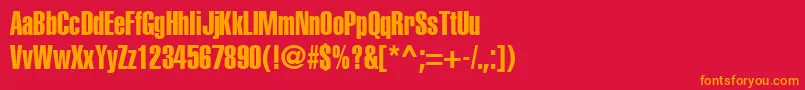 AglettericaextracompressedRoman Font – Orange Fonts on Red Background