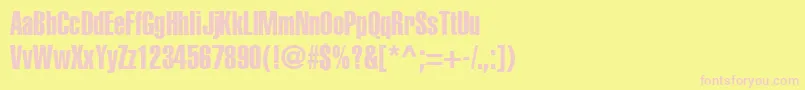 AglettericaextracompressedRoman Font – Pink Fonts on Yellow Background