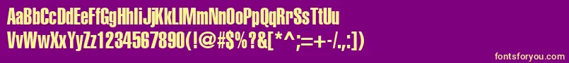 AglettericaextracompressedRoman Font – Yellow Fonts on Purple Background