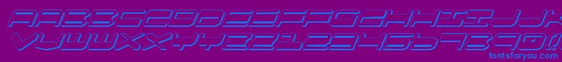 QuickgearShadowItalic Font – Blue Fonts on Purple Background