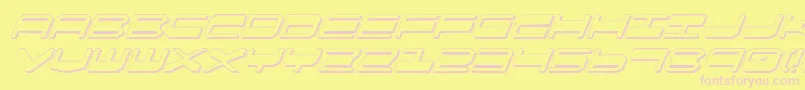 QuickgearShadowItalic Font – Pink Fonts on Yellow Background