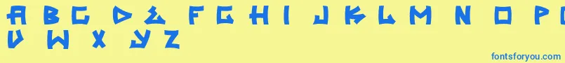 Trasher2 Font – Blue Fonts on Yellow Background