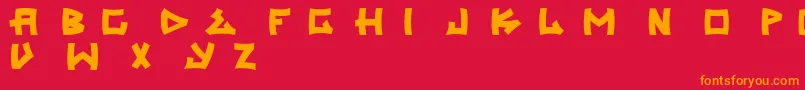 フォントTrasher2 – 赤い背景にオレンジの文字