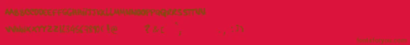 Police HardcorePenRegular – polices brunes sur fond rouge