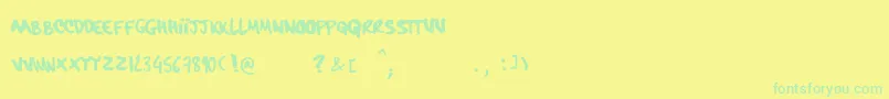 Шрифт HardcorePenRegular – зелёные шрифты на жёлтом фоне