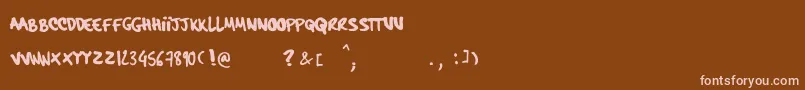 HardcorePenRegularフォントについての詳細 フォントHardcorePenRegular – 茶色の背景にピンクのフォント