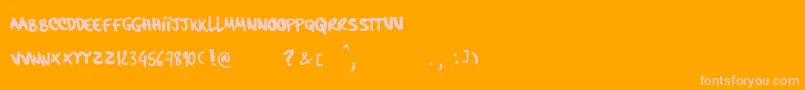 Подробнее о шрифте HardcorePenRegular Шрифт HardcorePenRegular – розовые шрифты на оранжевом фоне