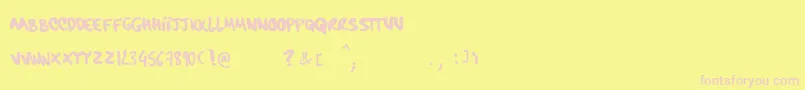 Lisätietoja HardcorePenRegular-fontista HardcorePenRegular-fontti – vaaleanpunaiset fontit keltaisella taustalla