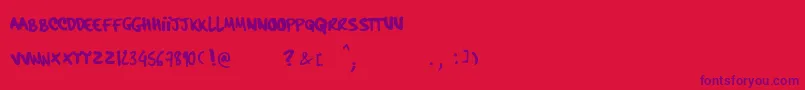 HardcorePenRegular Font – Purple Fonts on Red Background