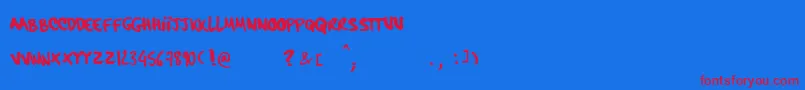Шрифт HardcorePenRegular – красные шрифты на синем фоне