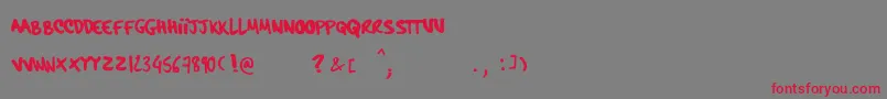 HardcorePenRegular Font – Red Fonts on Gray Background